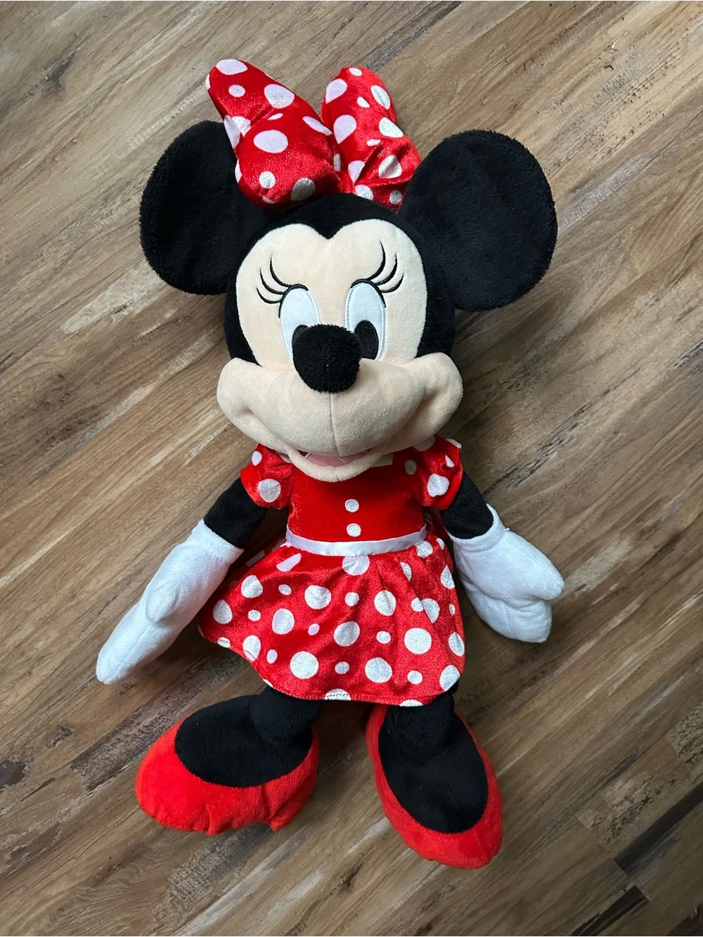 Red Polka Dot Minnie-Style Plush Doll - Soft Kids Stuffed Toy